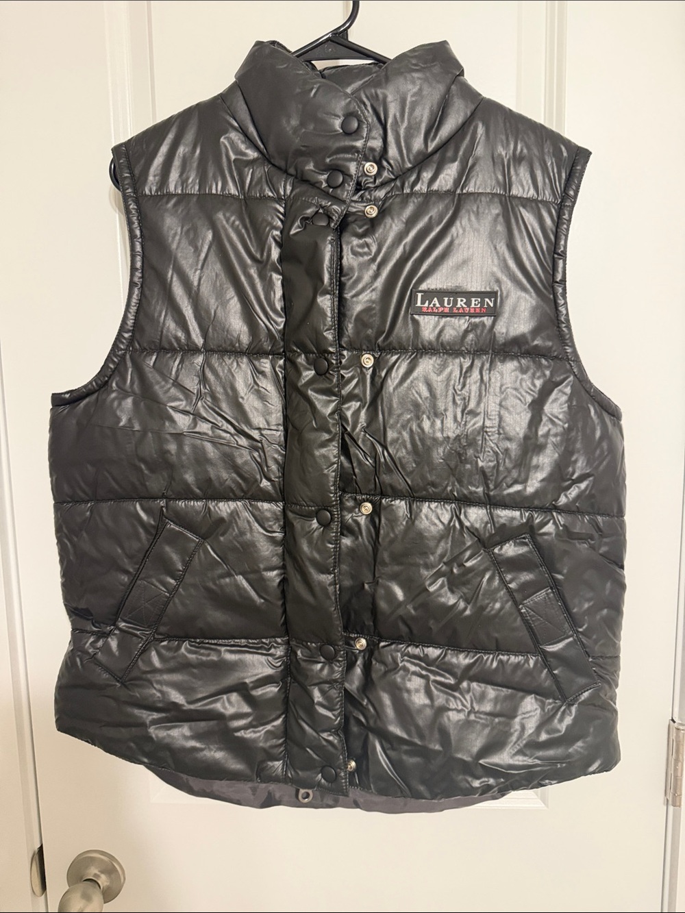 Lauren Ralph Lauren Shiny Black Quilted Puffer Vest